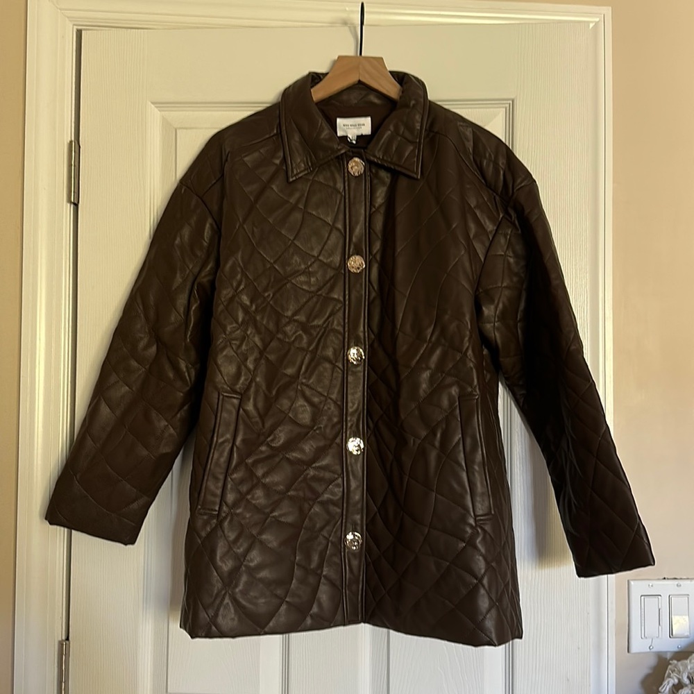 ✨ NWT ✨ Who What Wear Collection, Vegan Quilted Leather Jacket, Size Small